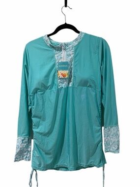 NWT Light Teal Long Sleeve Sunshirt / Swim Top – Women’s XL